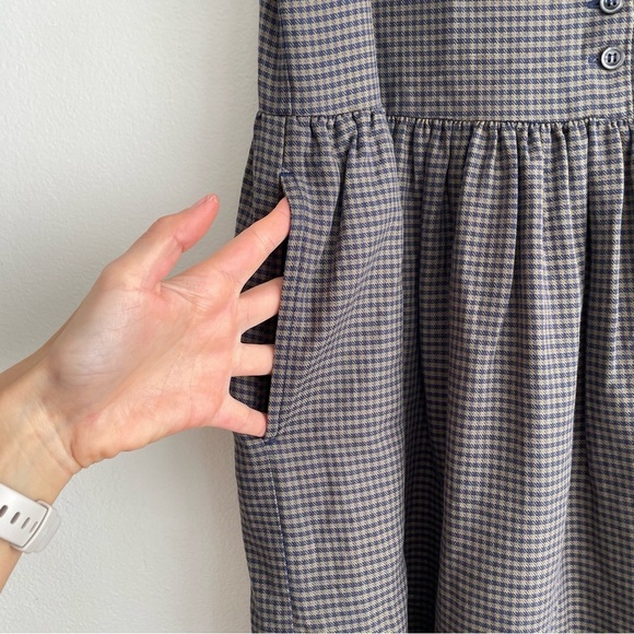 Vintage Gap houndstooth prarie dress preppy academia button front midi western - Picture 9 of 11